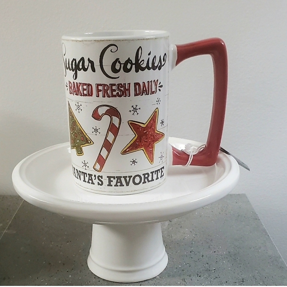 Blue Harbor Holiday Mug with Red Handle